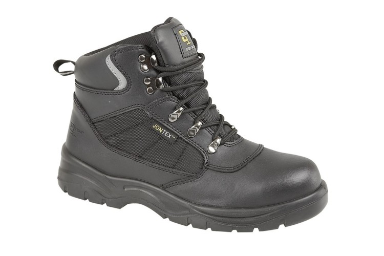 Black Action Leather/Nylon Safety Waterproof Hiker Type Boot M161AK