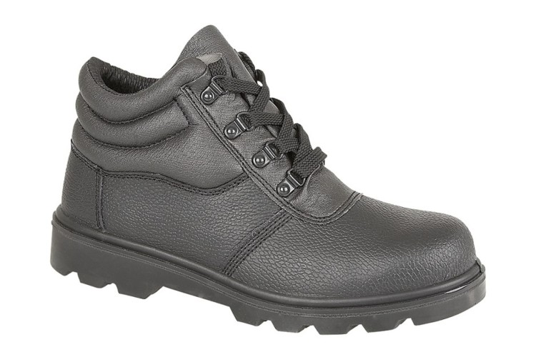 Black Grain Leather Treaded Safety Boot M240A