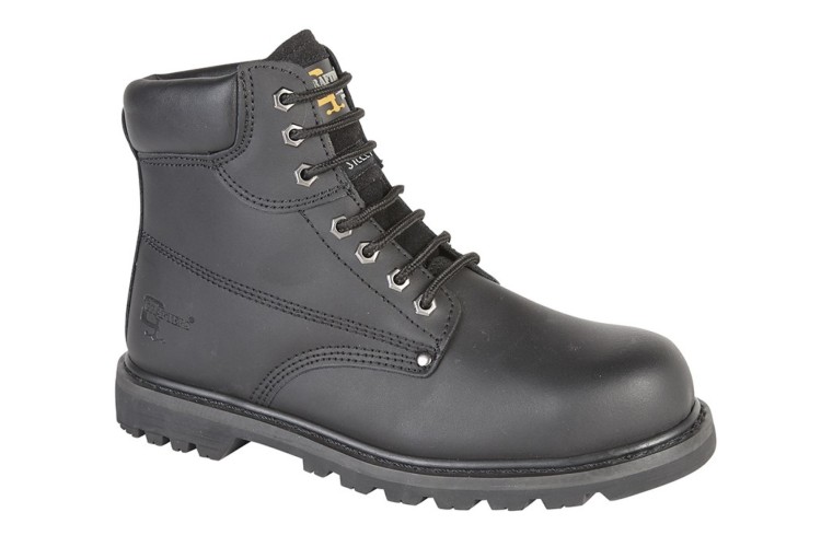 Black Leather Padded Safety Boot M124A