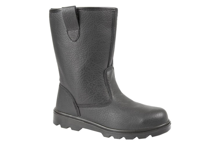 Black Leather Safety Rigger Boot M021A