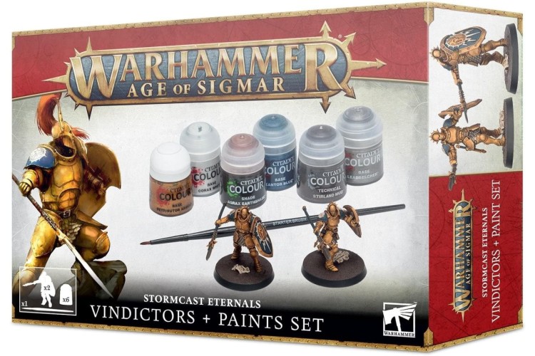  Games Workshop Warhammer Age of Sigmar Stormcast Eternals Vindictors & Paint Set