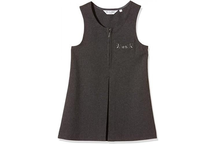 Grey School Zip Pinafore Dress