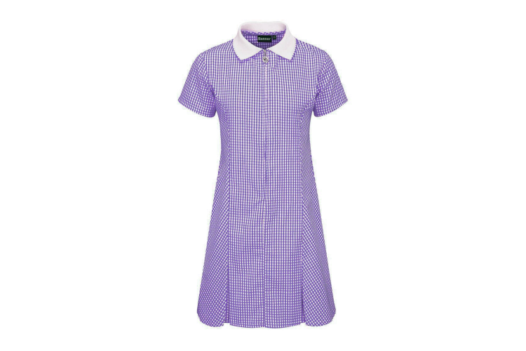 Purple and White School Summer Dress