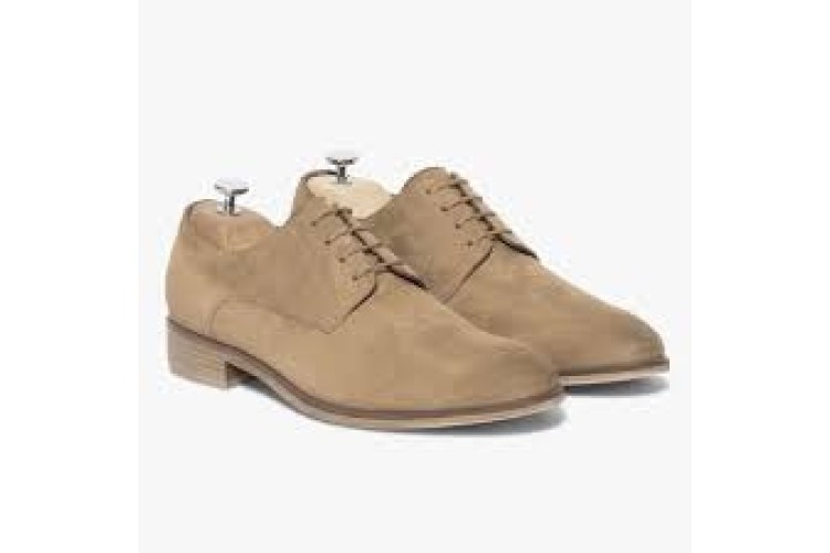 ROAMERS TAUPE LEATHER TEXTILE SHOE