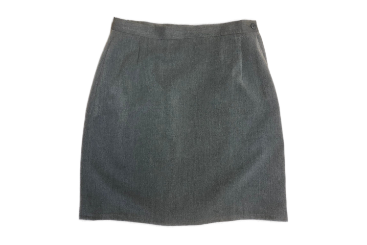 Grey School Pencil Skirt with Adjustable Waist